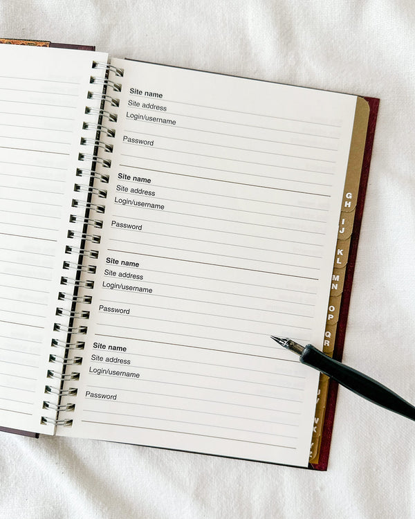 Password Address & Logbook